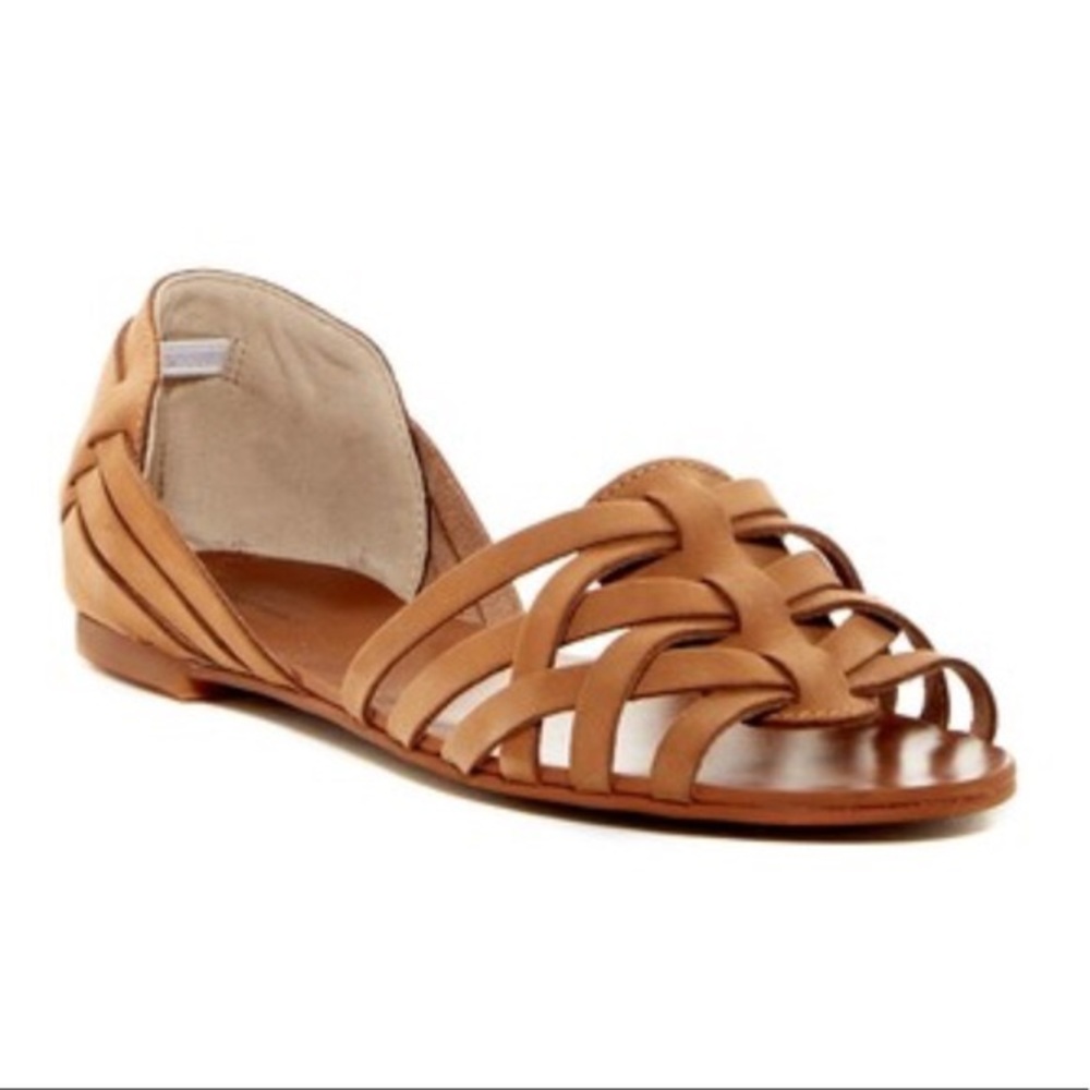 Brown / tan faux Leather Sandals Huarache Style